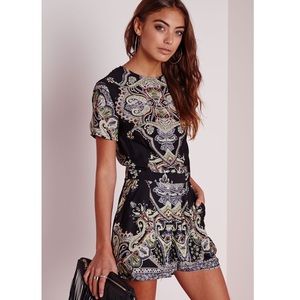 Missguided paisley print cap sleeve romper